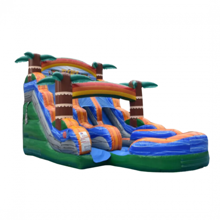 15' Tiki Plunge Dual Lane Water Slide