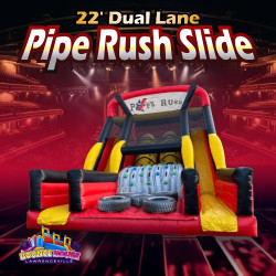 22' Dual Lane Pipe Rush Slide