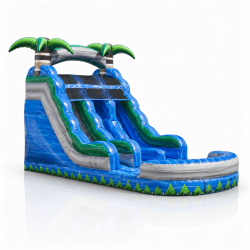 15' Blue Crush Dual Lane Water Slide