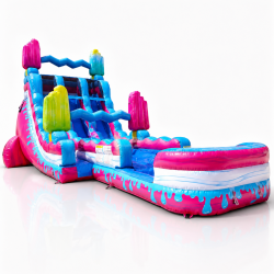 18' Freeze Pop Falls Dual Lane Water Slide