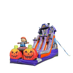 24' Haunted House Dual Lane Slide