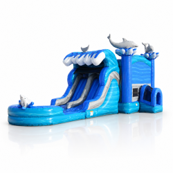 Dolphin Dual Lane  Bounce House & Slide Combo