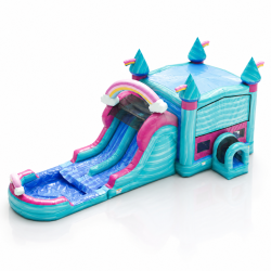 Rainbow Dual Lane  Bounce House & Slide Combo
