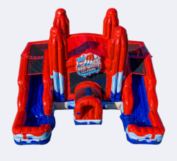 Red White & Cool Mini Bounce House & Dual Slide Combo